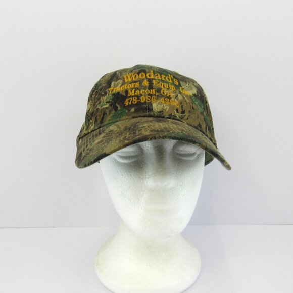 Woodard's Tractors & Equip Inc. Macon Ga Emb Logo Men Camo Adj Strapback Cap Hat - Picture 2 of 8